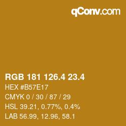 カラーコード: RGB 181 126.4 23.4 | qconv.com
