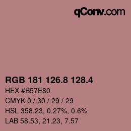 カラーコード: RGB 181 126.8 128.4 | qconv.com