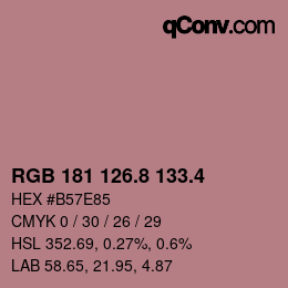 カラーコード: RGB 181 126.8 133.4 | qconv.com