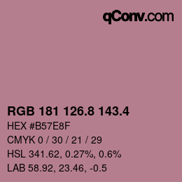 カラーコード: RGB 181 126.8 143.4 | qconv.com