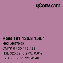 カラーコード: RGB 181 126.8 158.4 | qconv.com
