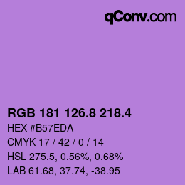 カラーコード: RGB 181 126.8 218.4 | qconv.com