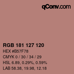Farbcode: RGB 181 127 120 | qconv.com