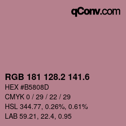カラーコード: RGB 181 128.2 141.6 | qconv.com