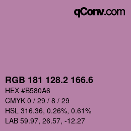カラーコード: RGB 181 128.2 166.6 | qconv.com