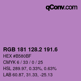 カラーコード: RGB 181 128.2 191.6 | qconv.com