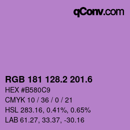 カラーコード: RGB 181 128.2 201.6 | qconv.com