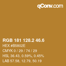 カラーコード: RGB 181 128.2 46.6 | qconv.com