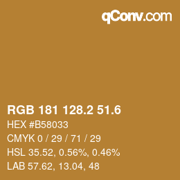 カラーコード: RGB 181 128.2 51.6 | qconv.com