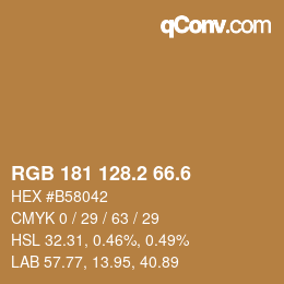 カラーコード: RGB 181 128.2 66.6 | qconv.com