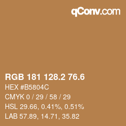 カラーコード: RGB 181 128.2 76.6 | qconv.com