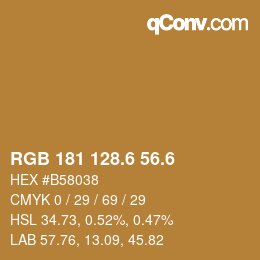 カラーコード: RGB 181 128.6 56.6 | qconv.com