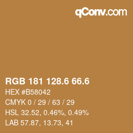 カラーコード: RGB 181 128.6 66.6 | qconv.com