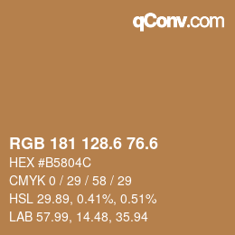 カラーコード: RGB 181 128.6 76.6 | qconv.com