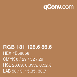 カラーコード: RGB 181 128.6 86.6 | qconv.com