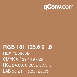 カラーコード: RGB 181 128.6 91.6 | qconv.com