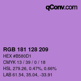 Color code: RGB 181 128 209 | qconv.com