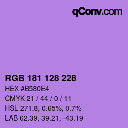 Color code: RGB 181 128 228 | qconv.com