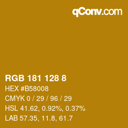 カラーコード: RGB 181 128 8 | qconv.com