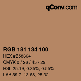 Color code: RGB 181 134 100 | qconv.com