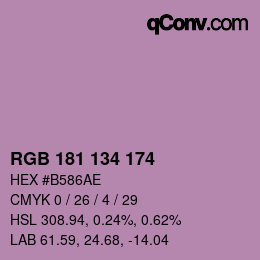 Color code: RGB 181 134 174 | qconv.com