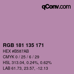 颜色代码: RGB 181 135 171 | qconv.com