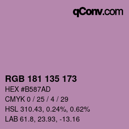 Código de color: RGB 181 135 173 | qconv.com