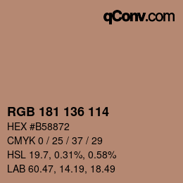 Color code: RGB 181 136 114 | qconv.com