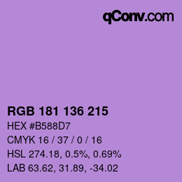 Código de color: RGB 181 136 215 | qconv.com