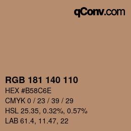 Farbcode: RGB 181 140 110 | qconv.com