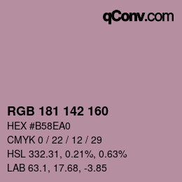 Color code: RGB 181 142 160 | qconv.com