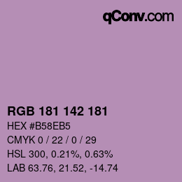 カラーコード: RGB 181 142 181 | qconv.com