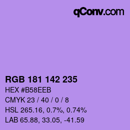 Color code: RGB 181 142 235 | qconv.com