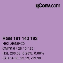 カラーコード: RGB 181 143 192 | qconv.com