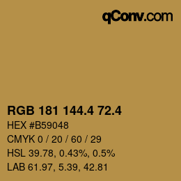カラーコード: RGB 181 144.4 72.4 | qconv.com