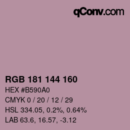 カラーコード: RGB 181 144 160 | qconv.com