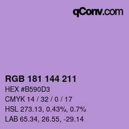 カラーコード: RGB 181 144 211 | qconv.com