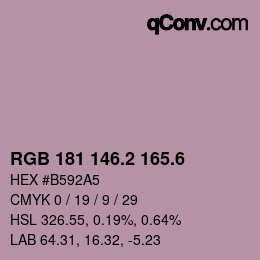 カラーコード: RGB 181 146.2 165.6 | qconv.com