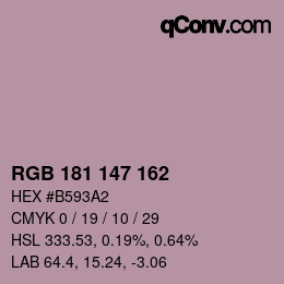 Color code: RGB 181 147 162 | qconv.com
