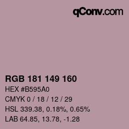 Color code: RGB 181 149 160 | qconv.com