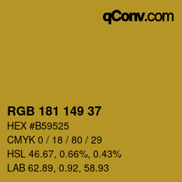 カラーコード: RGB 181 149 37 | qconv.com