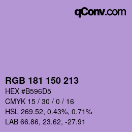 カラーコード: RGB 181 150 213 | qconv.com