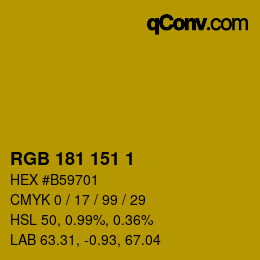 Farbcode: RGB 181 151 1 | qconv.com