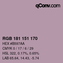 カラーコード: RGB 181 151 170 | qconv.com