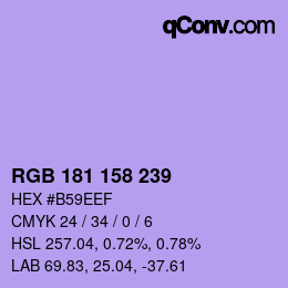 カラーコード: RGB 181 158 239 | qconv.com