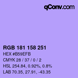 Color code: RGB 181 158 251 | qconv.com