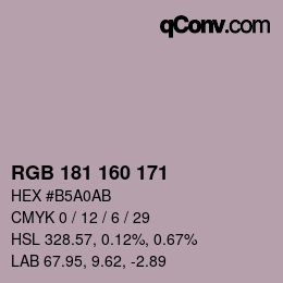 Color code: RGB 181 160 171 | qconv.com