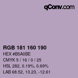 Color code: RGB 181 160 190 | qconv.com