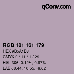 Farbcode: RGB 181 161 179 | qconv.com