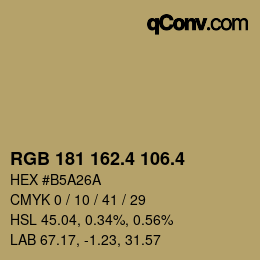カラーコード: RGB 181 162.4 106.4 | qconv.com